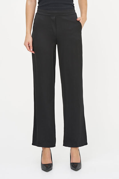 Women's Woven Pull-On Bootcut Pants with Side Pockets