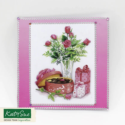 Die Cut Decoupage – Roses & Chocolates (Pack Of 3)