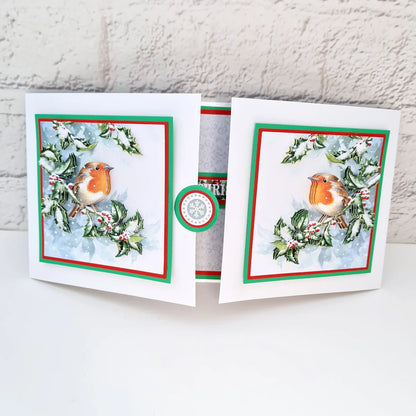 Die Cut Decoupage – Robin On Holly (Pack Of 3)