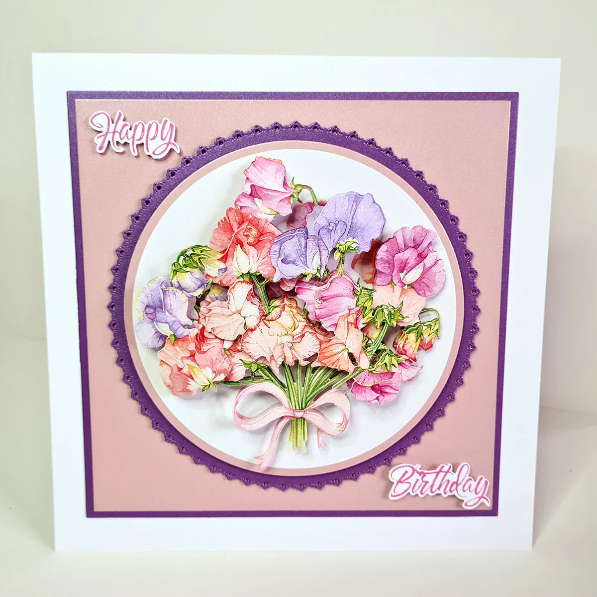 Die Cut Decoupage – Sweet Peas (Pack Of 3)