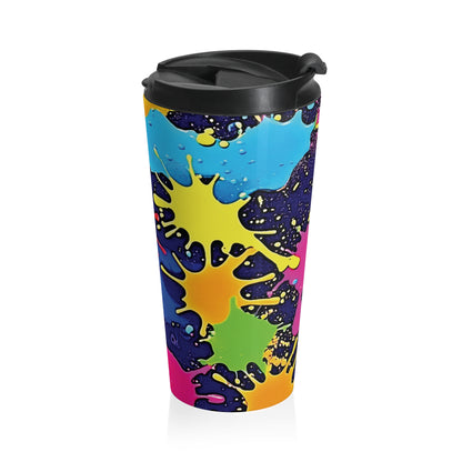 Color Splash Stainless Steel Travel Mug — Vibrant Paint Splat Design - AURABAGS SHOP