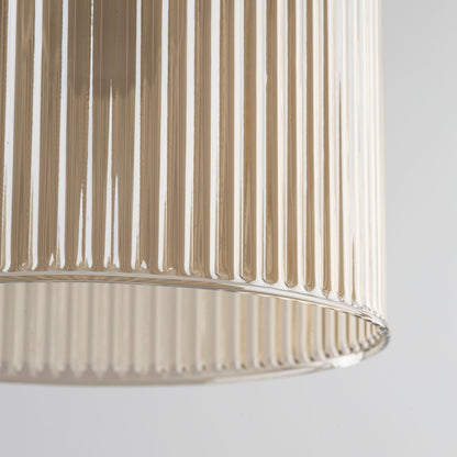 SOPHIA Cognac Ribbed Glass Bell Mini Pendant for Kitchen Island