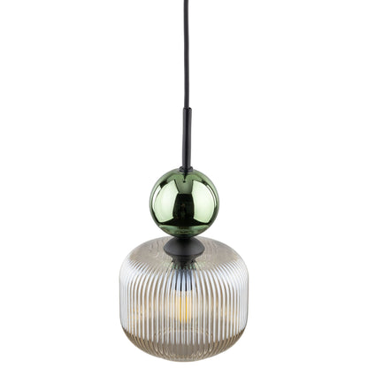 SOPHIA Ribbed Glass Pendant Light for Kitchen Island, Dining Room & Contemporary Interiors