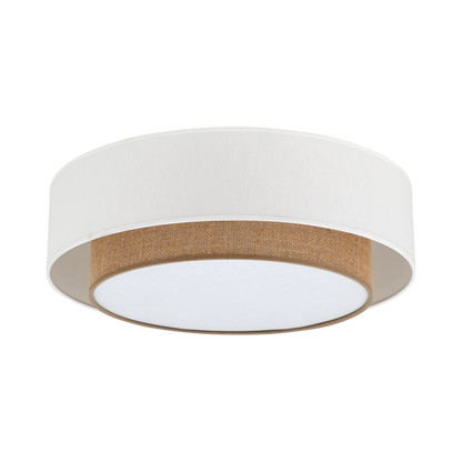 CALISTO JUTE Scandinavian Flush Mount Ceiling Light for Bedroom, Hallway & Living Room