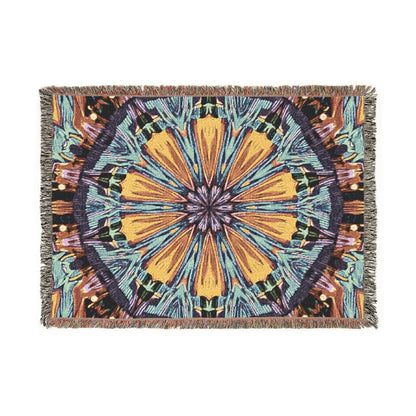 Kaleidoscope Mandala Woven Blanket — Boho Decorative Throw for Living Room & Gift
