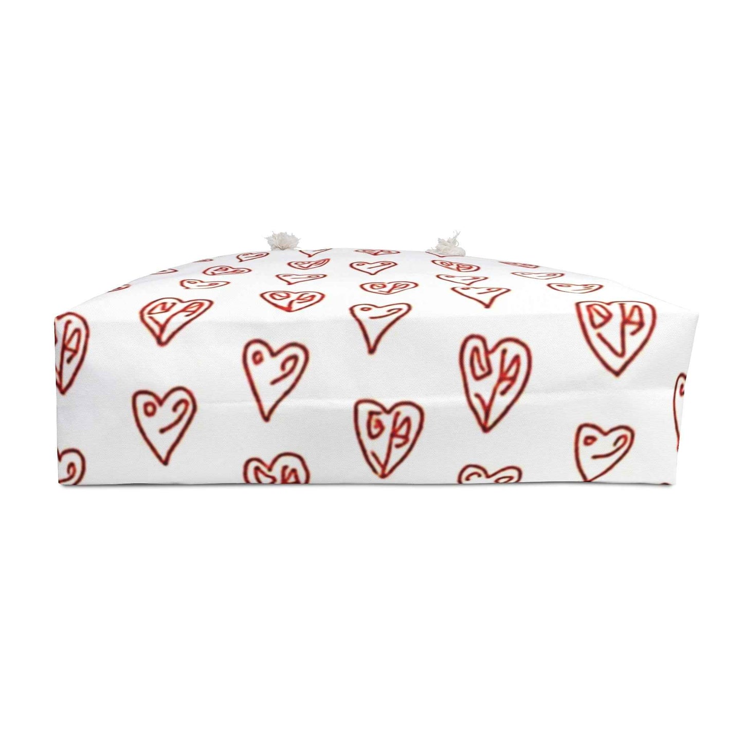 Hand drawn Red Hearts Weekender Bag | Valentine Pattern Tote| Large Tote Bag| Busy mom bag| Gift for mom| Beach Tote Bag
