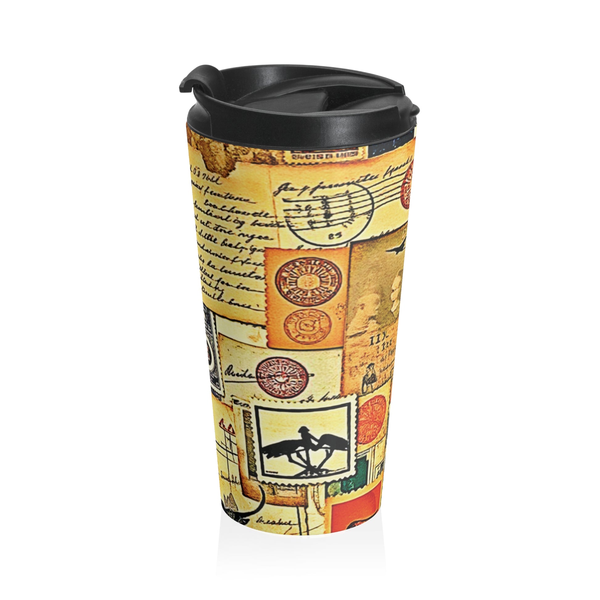 Travel Mug — Vintage Collage Stainless Steel Tumbler - AURABAGS SHOP