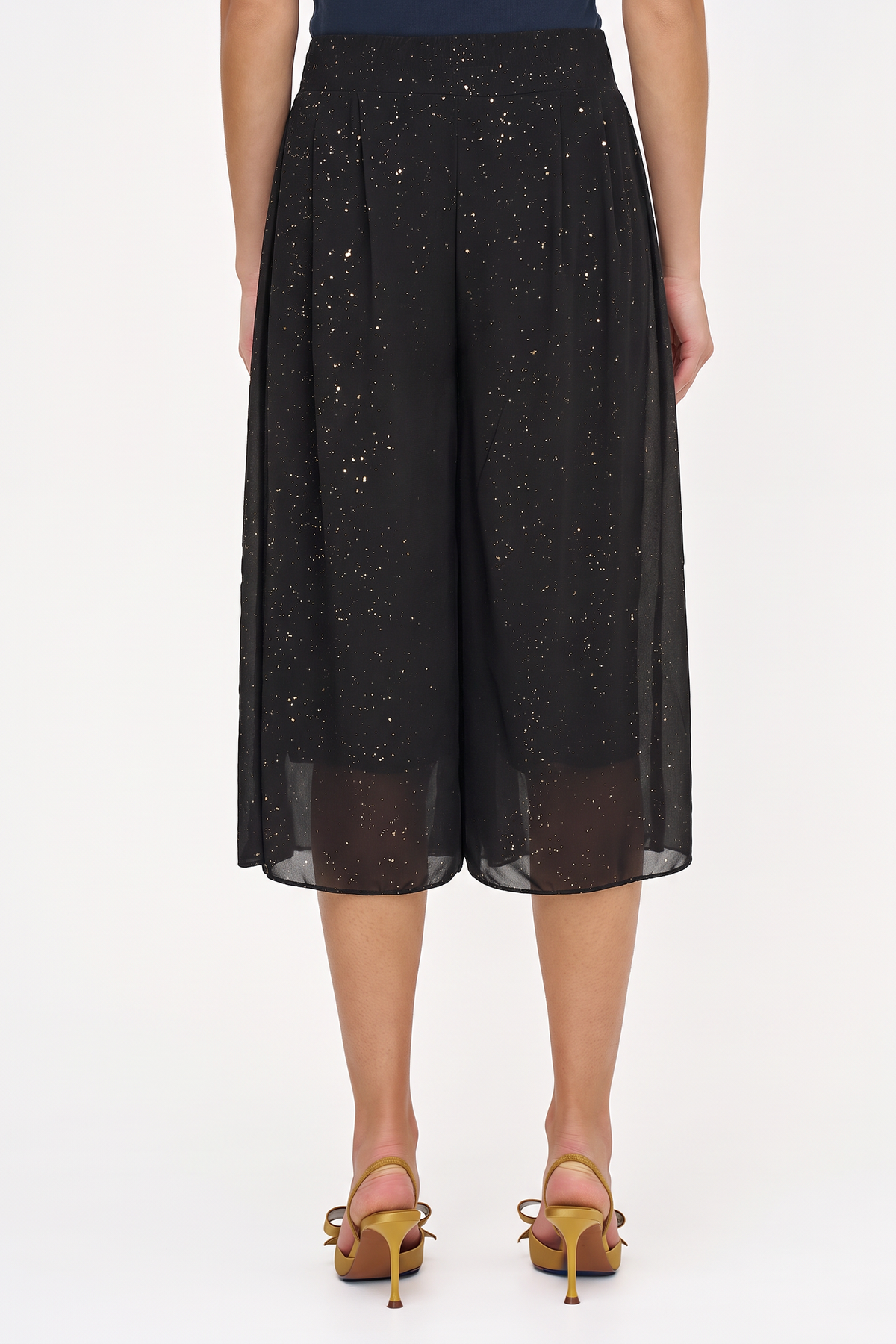 Women's Foil-Printed Woven Pull-On Gaucho Capri Pants