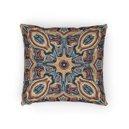 Bohemian Woven Pillow – Mosaic Medallion Decorative Throw Pillow