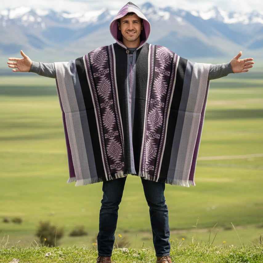 Lavender Soft Handmade Wool Ponchos