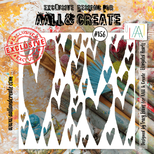 AALL and Create Stencil - 156 - Elongated Hearts