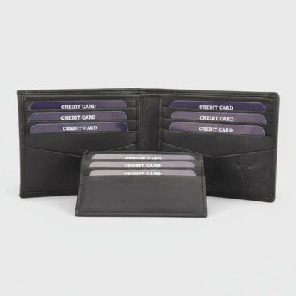 Men's RFID Bifold Wallet with Removable Card Sleeve
