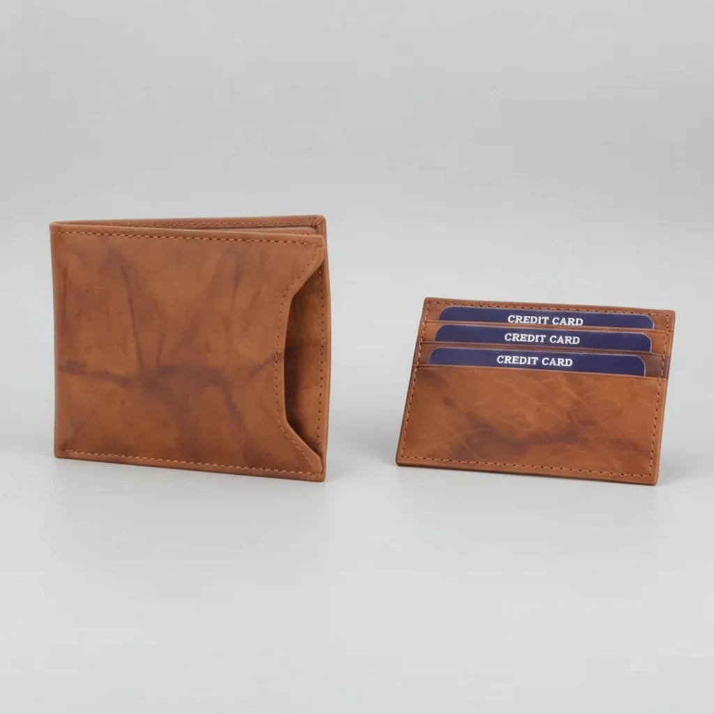 Men's RFID Bifold Wallet with Removable Card Sleeve