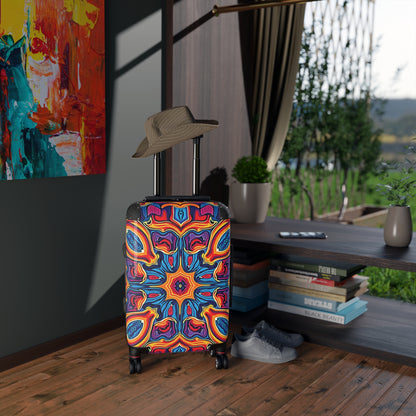 Kaleidoscope Pattern Carry-On Suitcase – Vibrant Boho Travel Luggage