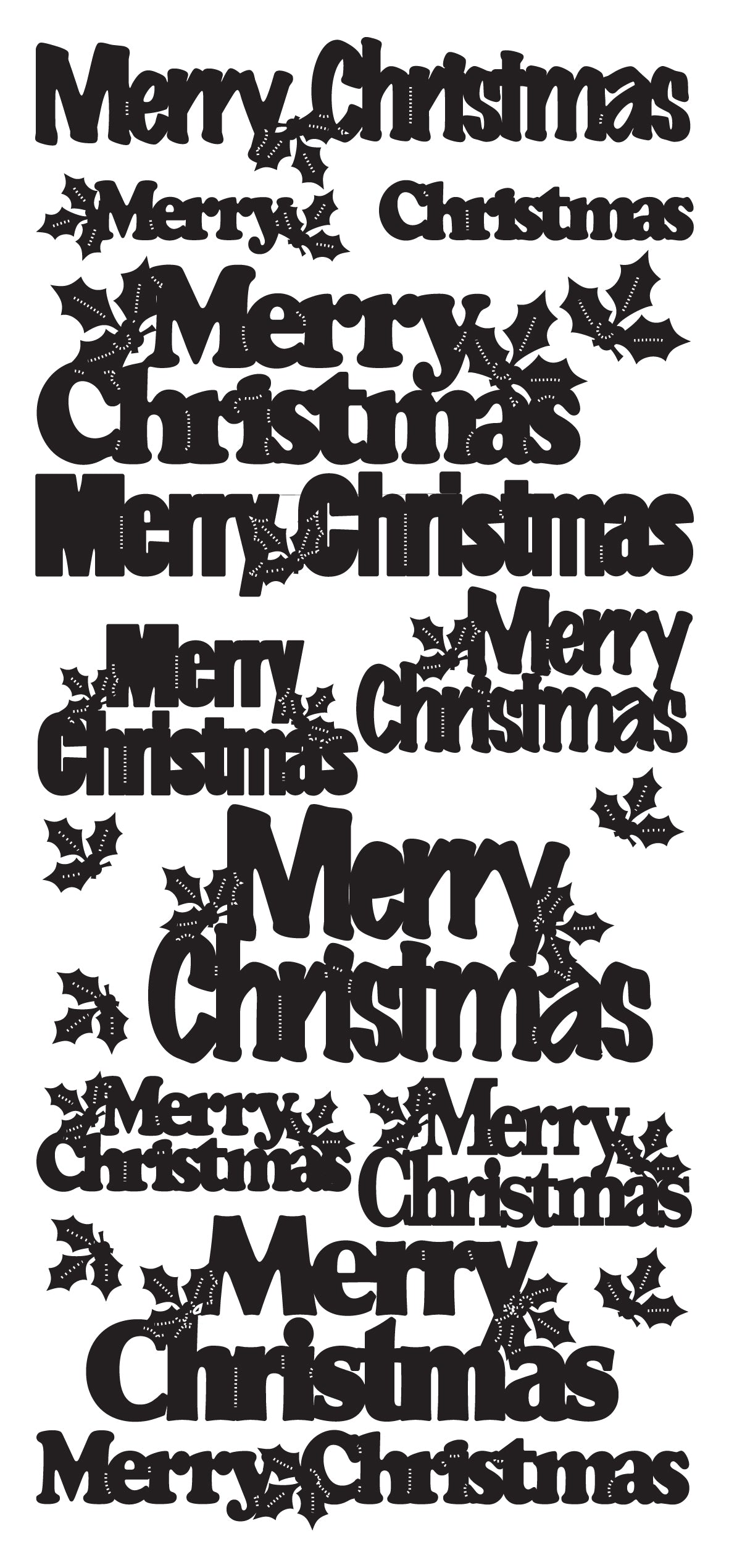 Peel-Off Stickers Merry Christmas var. sizes