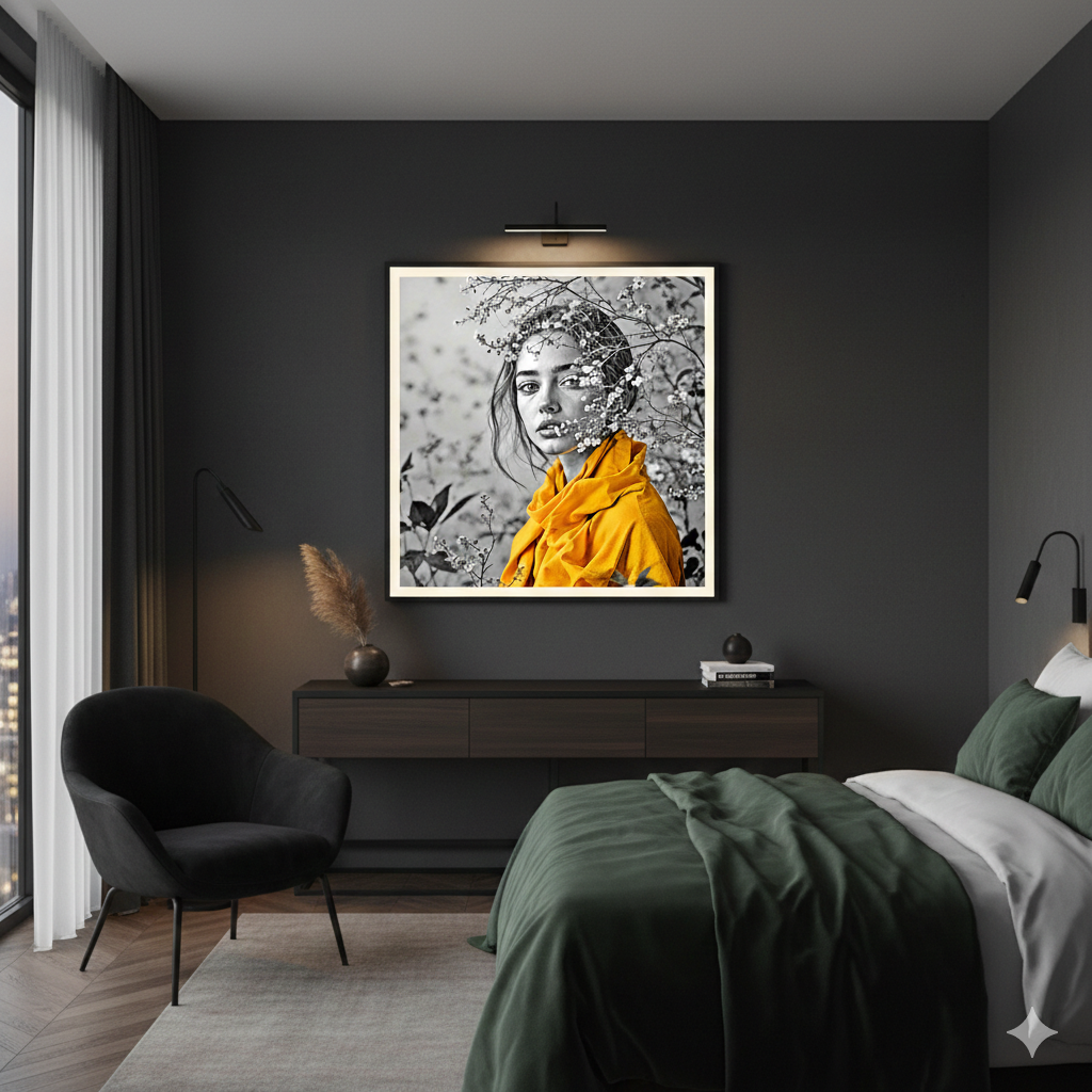 Yellow Scarf Portrait Digital Art - AURABAGS SHOP