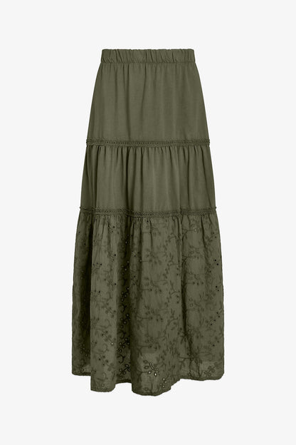 Women's Knit/Woven Combo Skirt