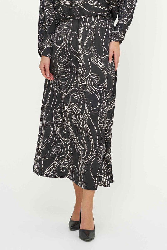 Women's Printed Woven Pull-On Flowing Skirt