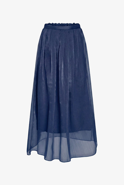 Women's Woven Pull-On A-Line Skirt with Front Pleat Details