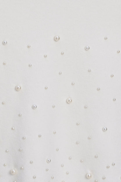 Women's Knit Pull-On Straight Skirt with Pearl Details