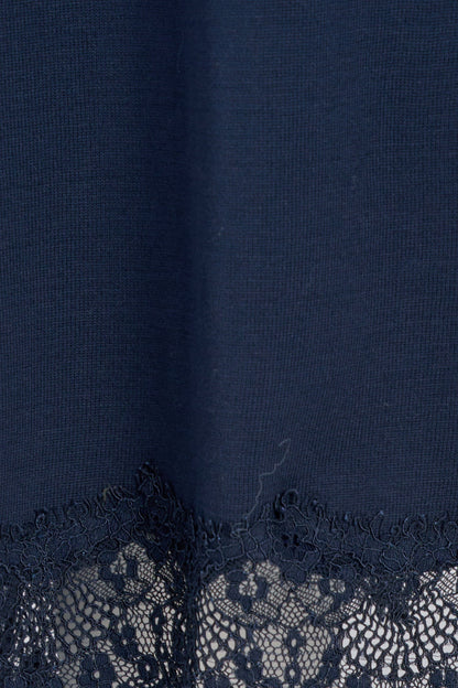 Women's Fine Knit Pull-On A-Line Skirt with Lace Trim