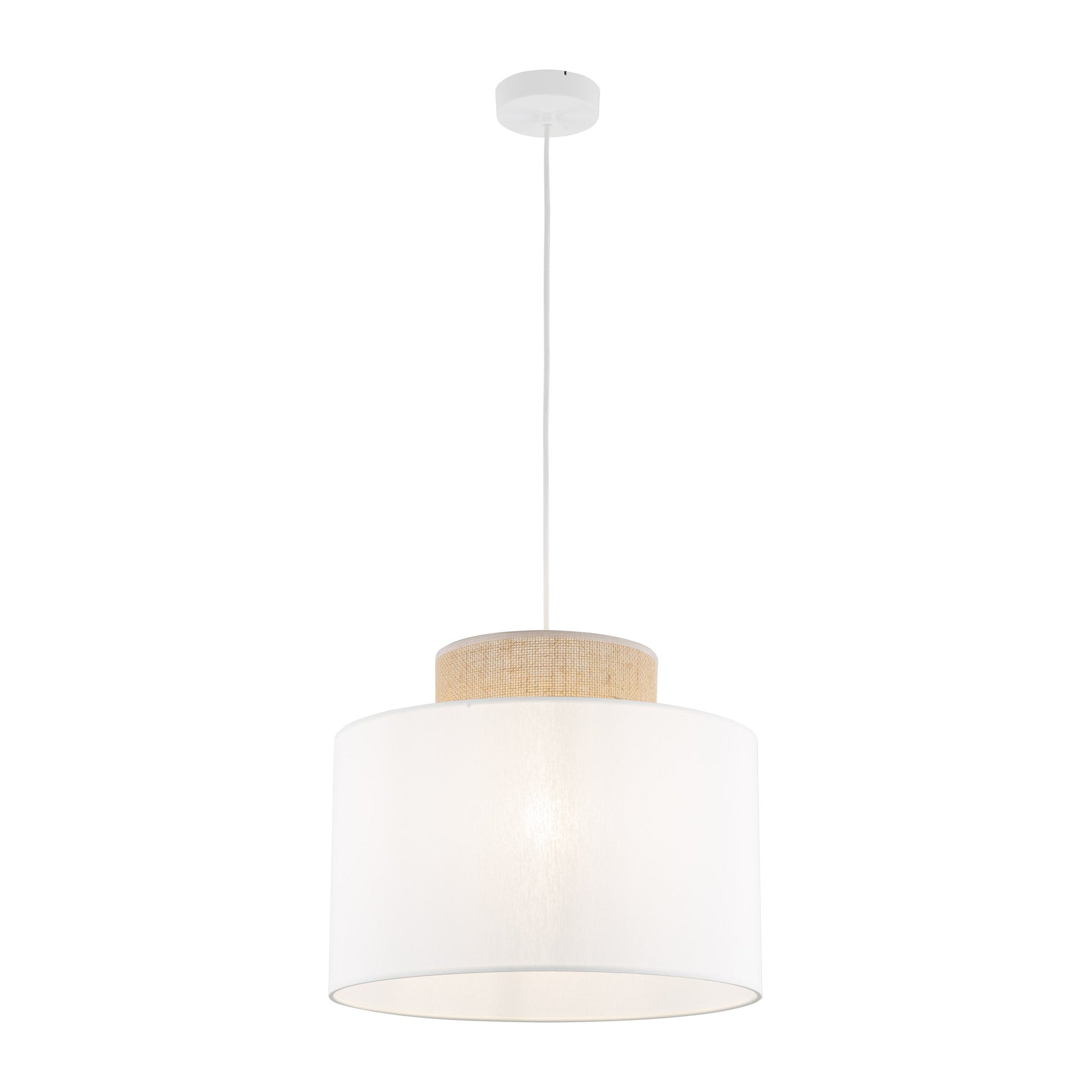 Duo White Jute Scandinavian Pendant Ceiling Light for Kitchen Island, Dining Room & Natural Interiors - AURABAGS SHOP