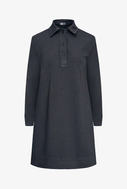 Women's A-Line Dress, Long Sleeves, Partial Button Placket & Pockets