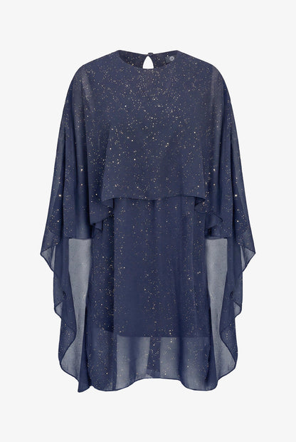 Women's Foil-Printed Woven Cape Dress