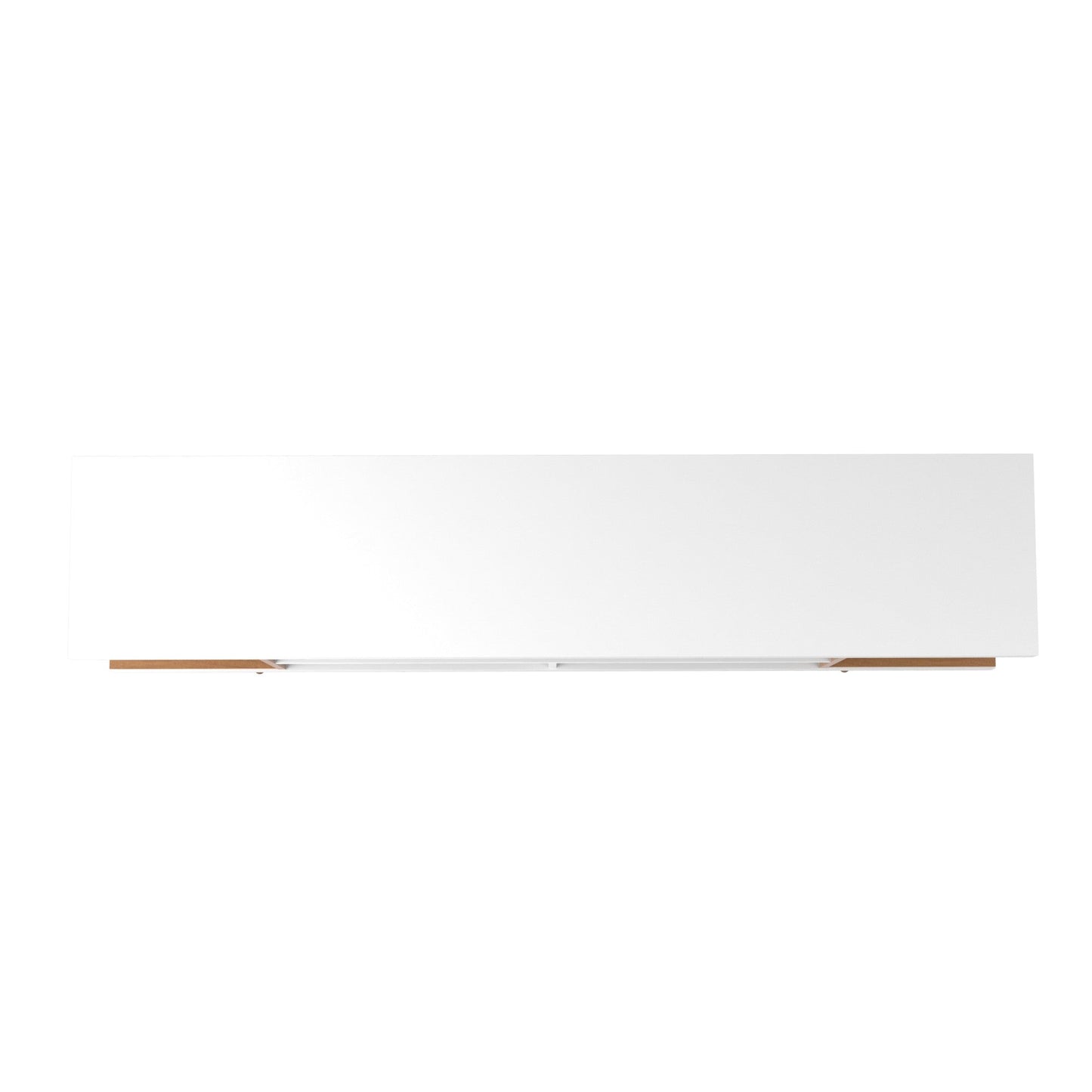 Eureka Modern 70.47" TV Stand with 4 Shelves - White Gloss/Maple Cream