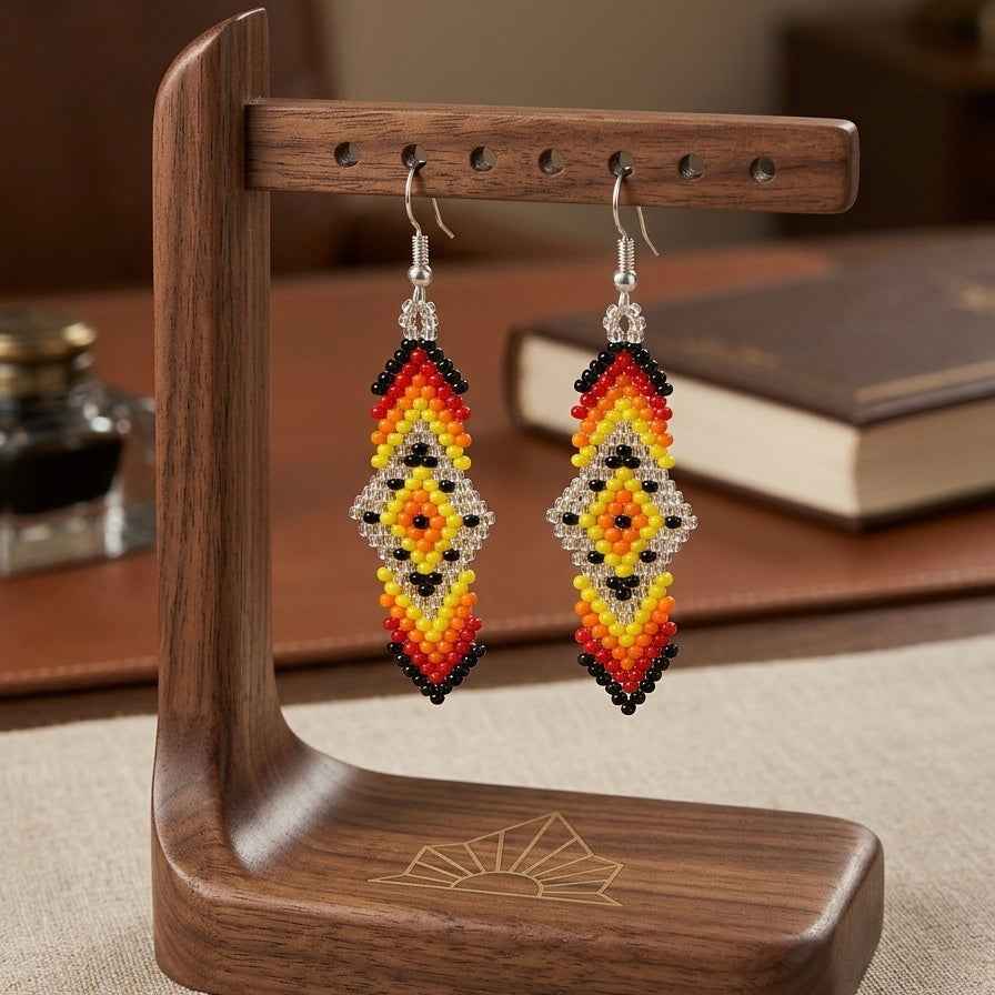 Soul Feather Earrings (fire black)