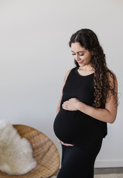 Ella Bella Basics™️ Black Maternity and Nursing Dress