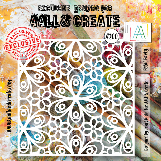 AALL and Create #200 - 6"x6" Stencil - Petal Party