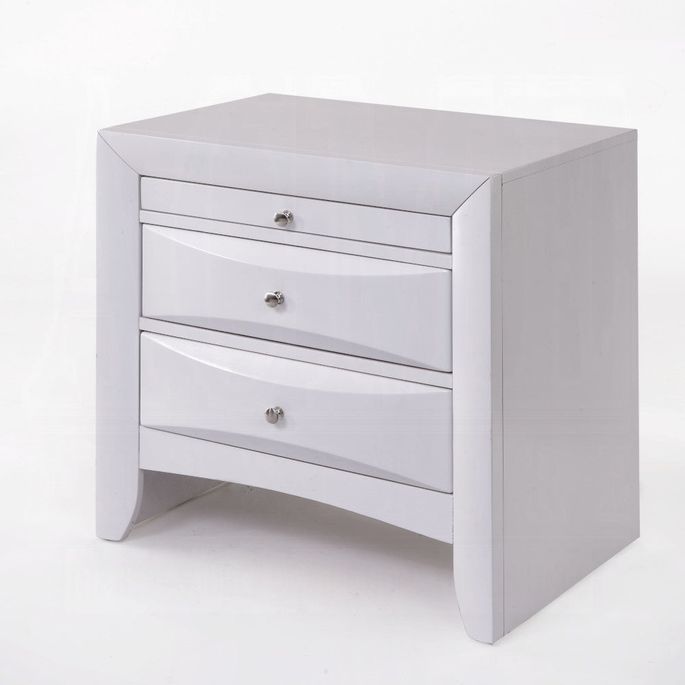 Neend Storage Nightstand - White