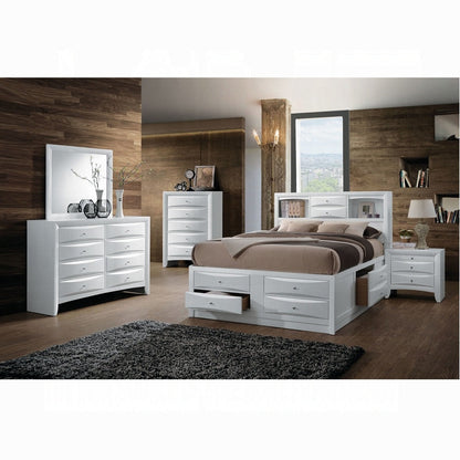 Neend Storage Nightstand - White