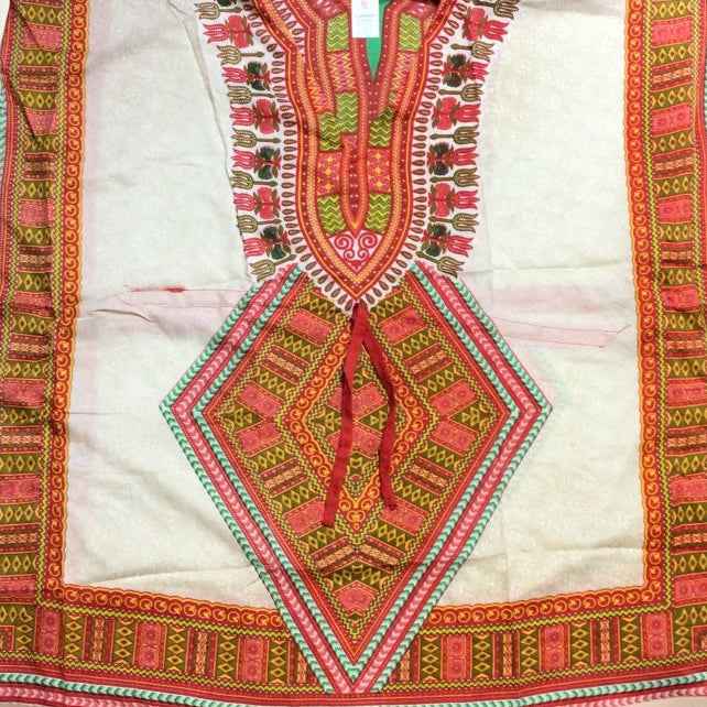 Red and Beige Printed Kaftan for Women
