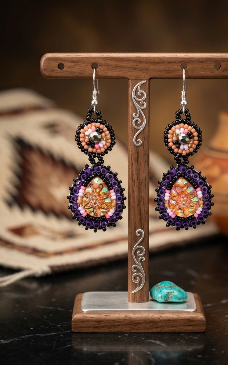 Drop Beaded Earrings  gold collection