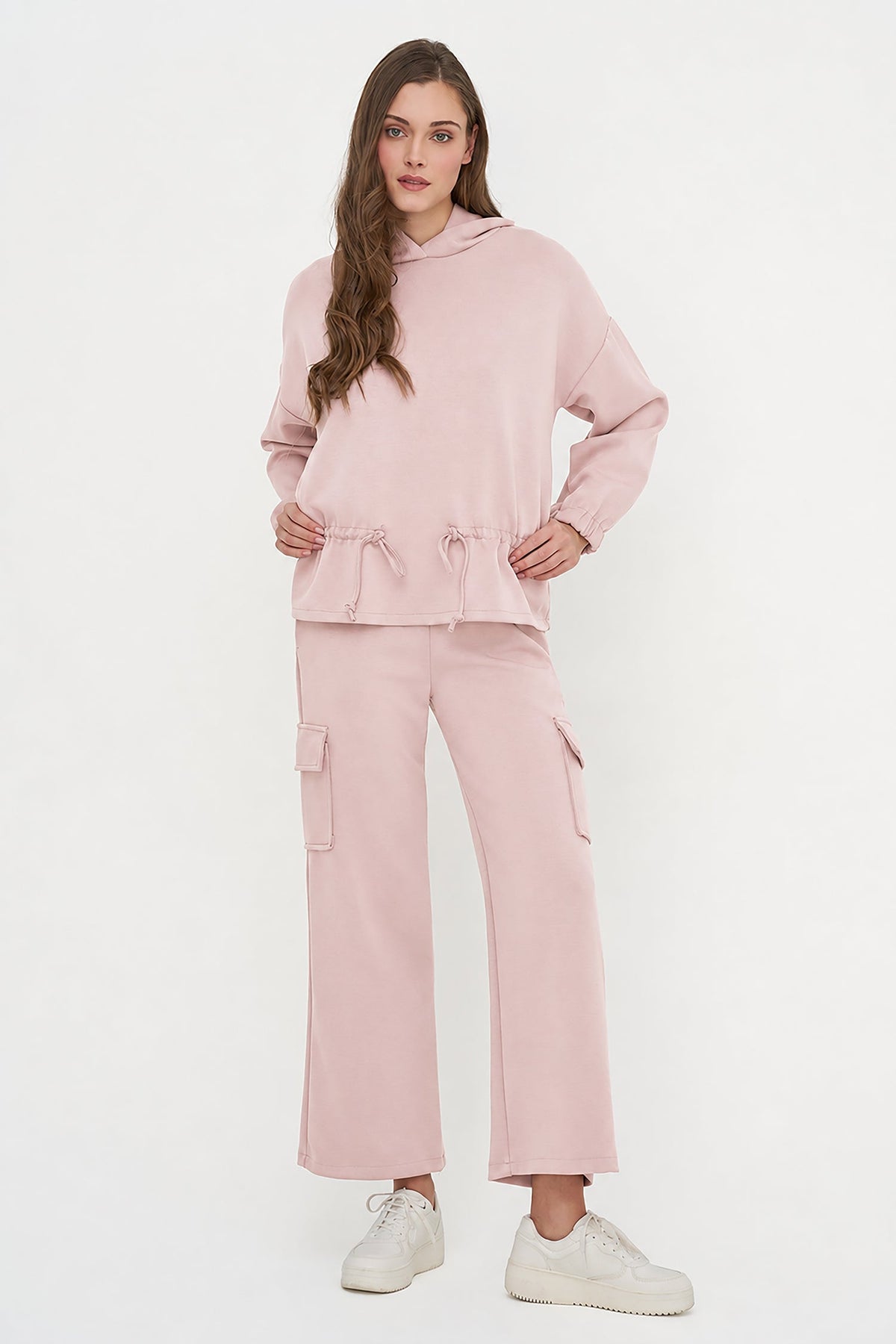 Women's Knit Hooded Sweatshirt, Long Sleeves & Adjustable Waist