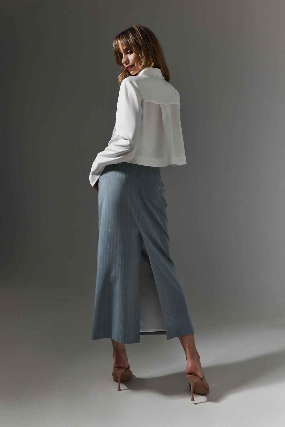 Satin long sleeve shirt