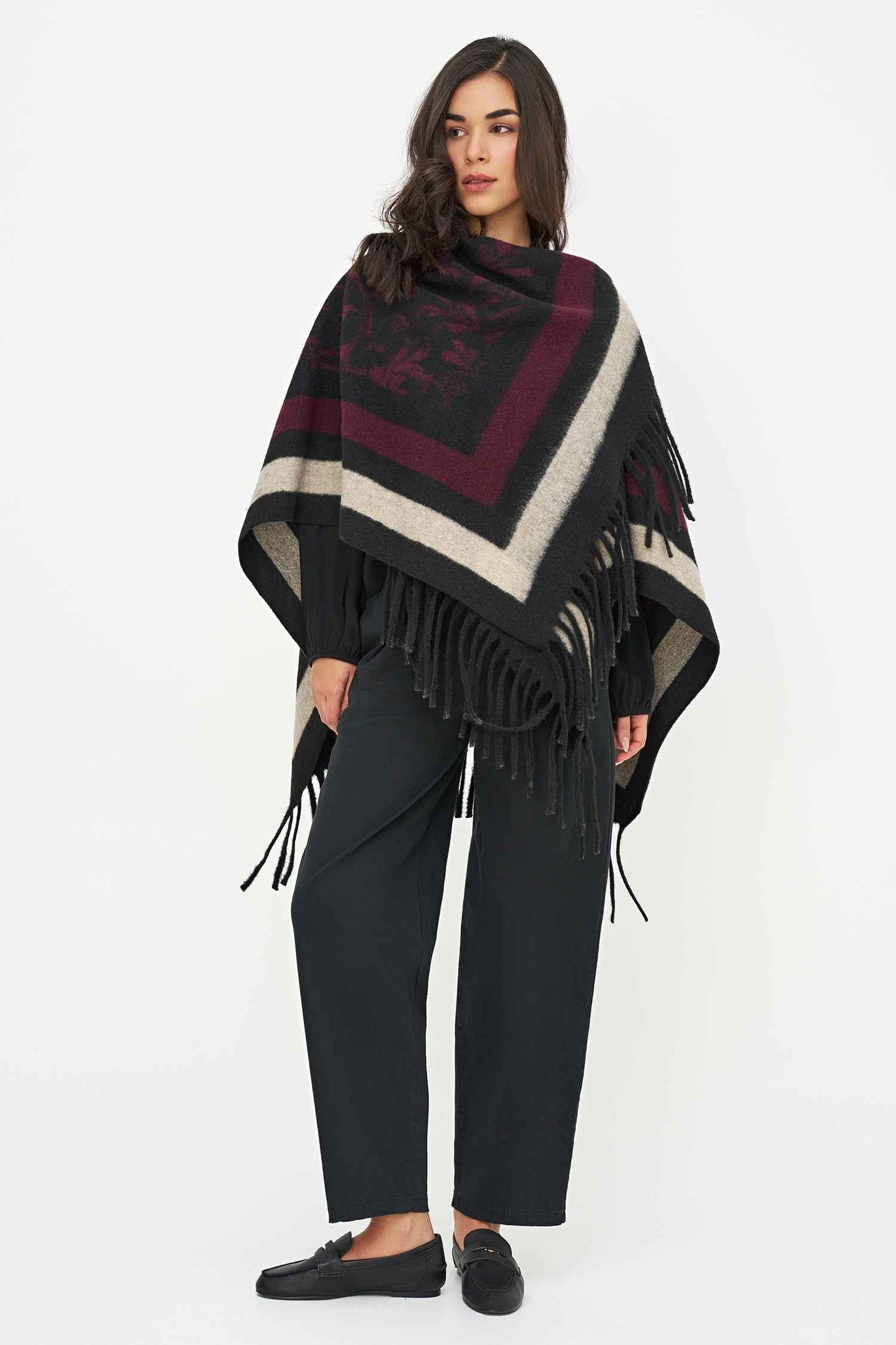 Women's Woven Poncho