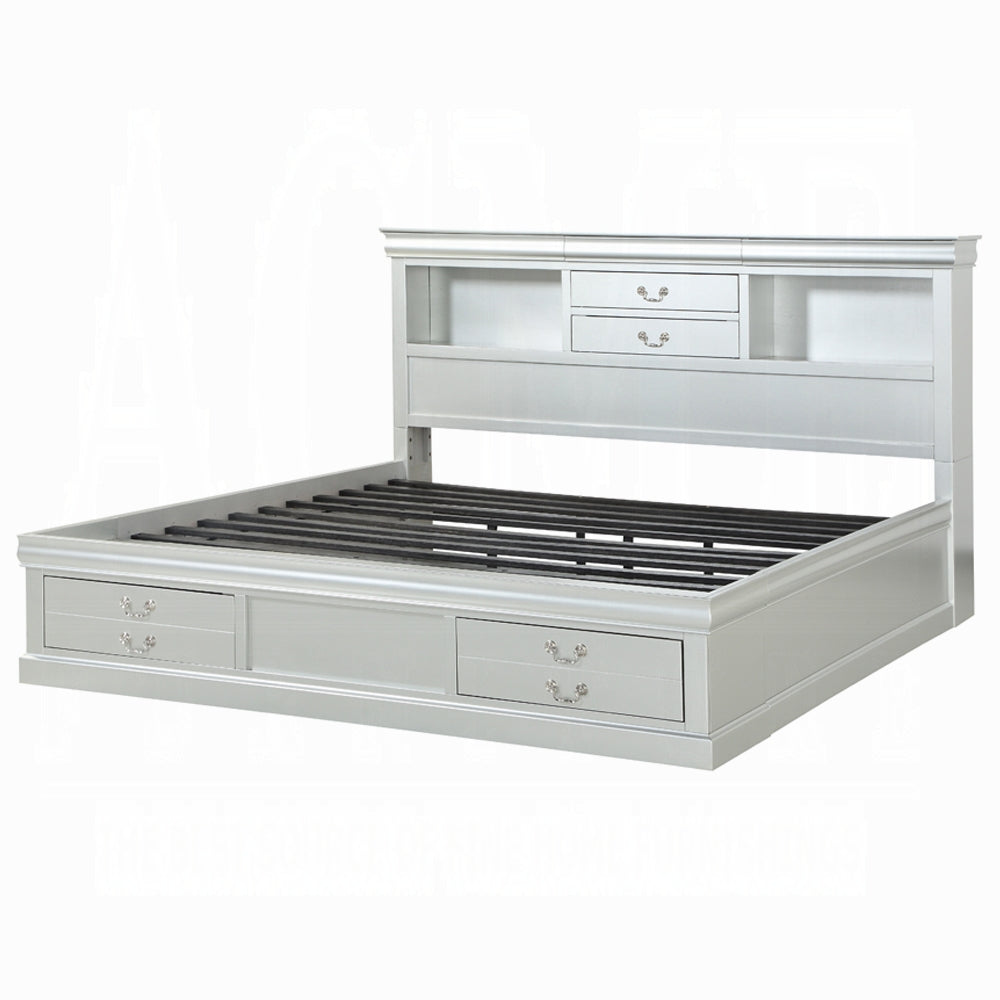 Storea Multi Drawer Storage Platform Bed - White Platinum
