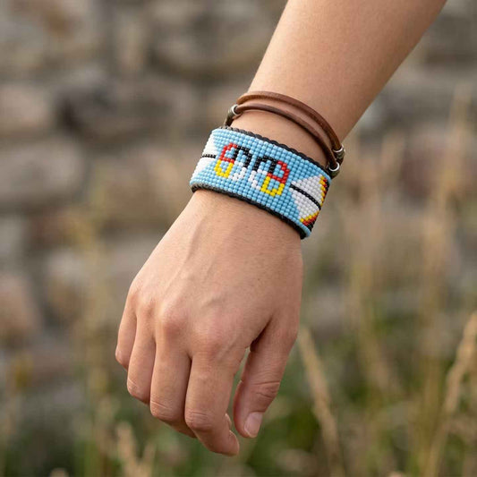 Beaded Cuff Bracelet(Blue)