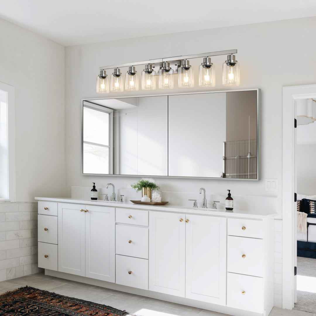 51-Inch 8-Light Brushed Nickel Vanity Light (United States Delivery Only)