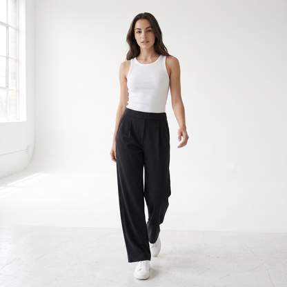 Luxeflow - Elevated Wide Leg Sweatpants Trouser Pants Black