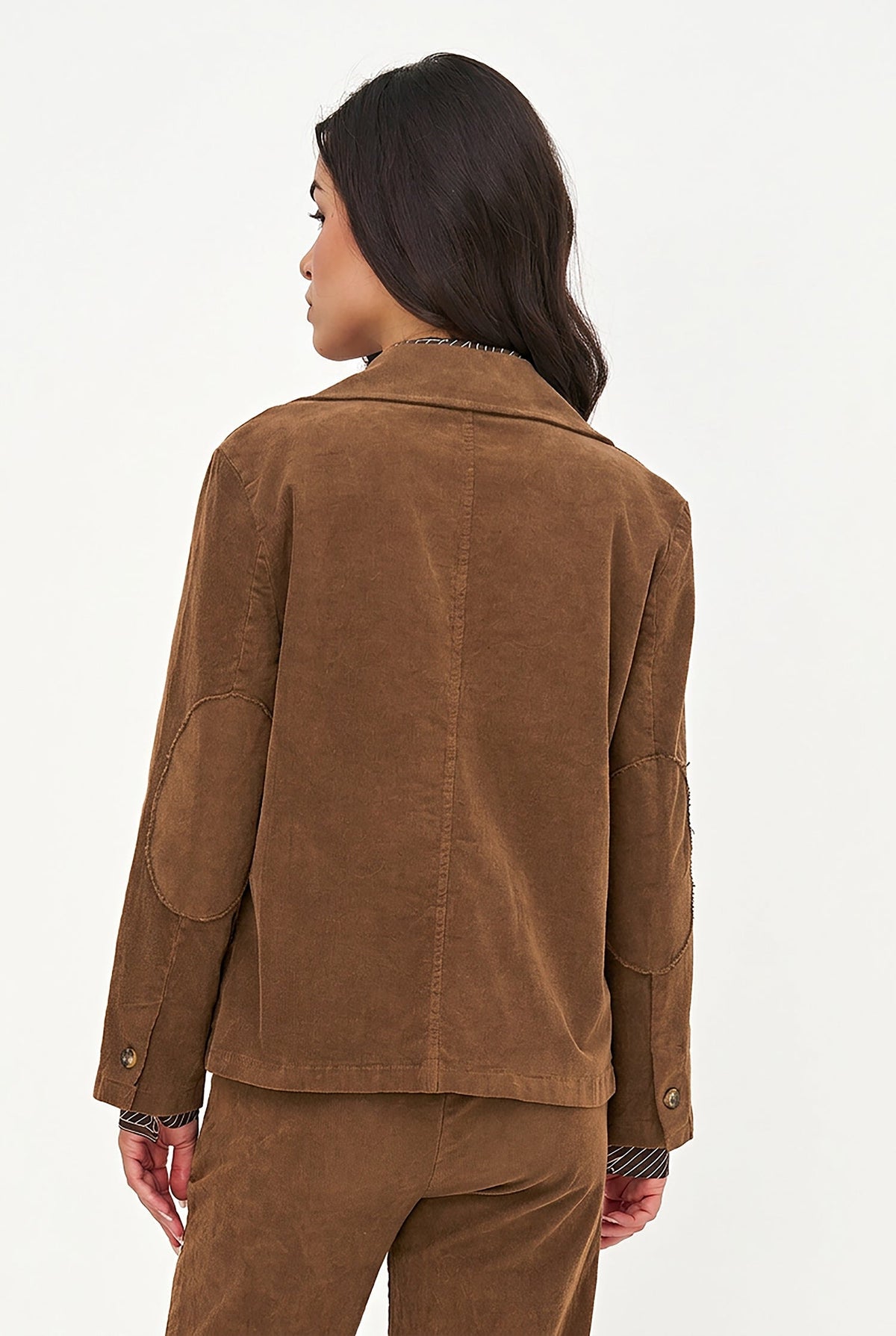 Women's Corduroy Blazer, Long Sleeves, Patch Pockets & Elbow Patches