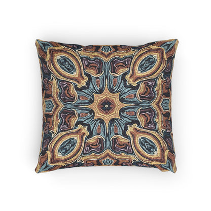 Bohemian Woven Pillow – Mosaic Medallion Decorative Throw Pillow