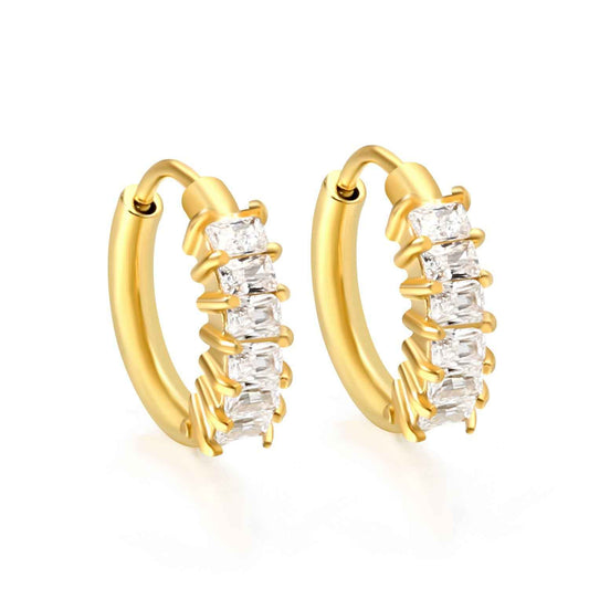 Diamond Rectangle Ear Clips