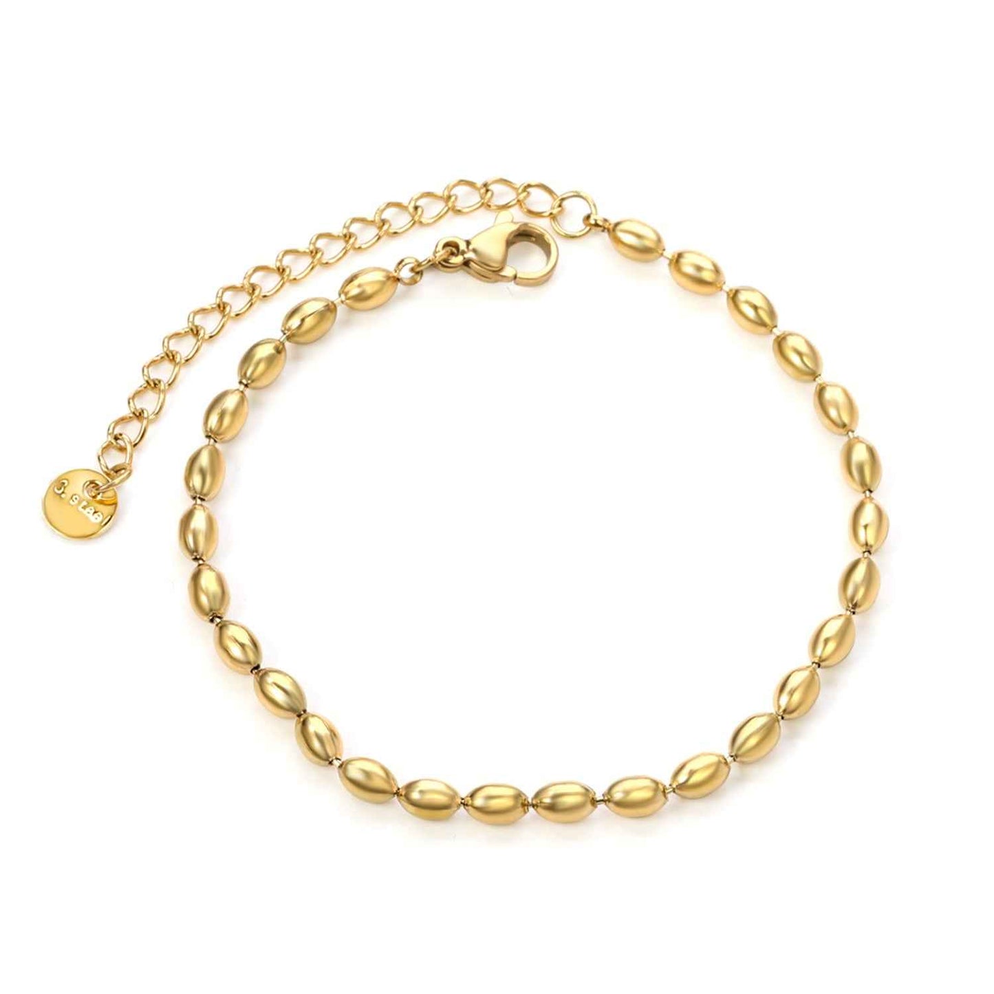 Wheat Bead Charm Bracelet
