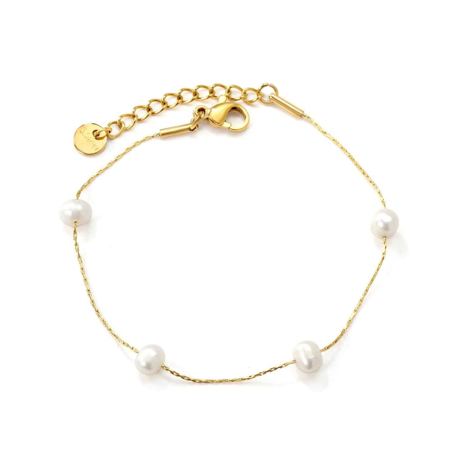 Golden Freshwater Pearl Bracelet Set