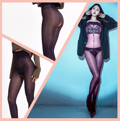 20D Crotchless High Waist Pantyhose Nylon Tights