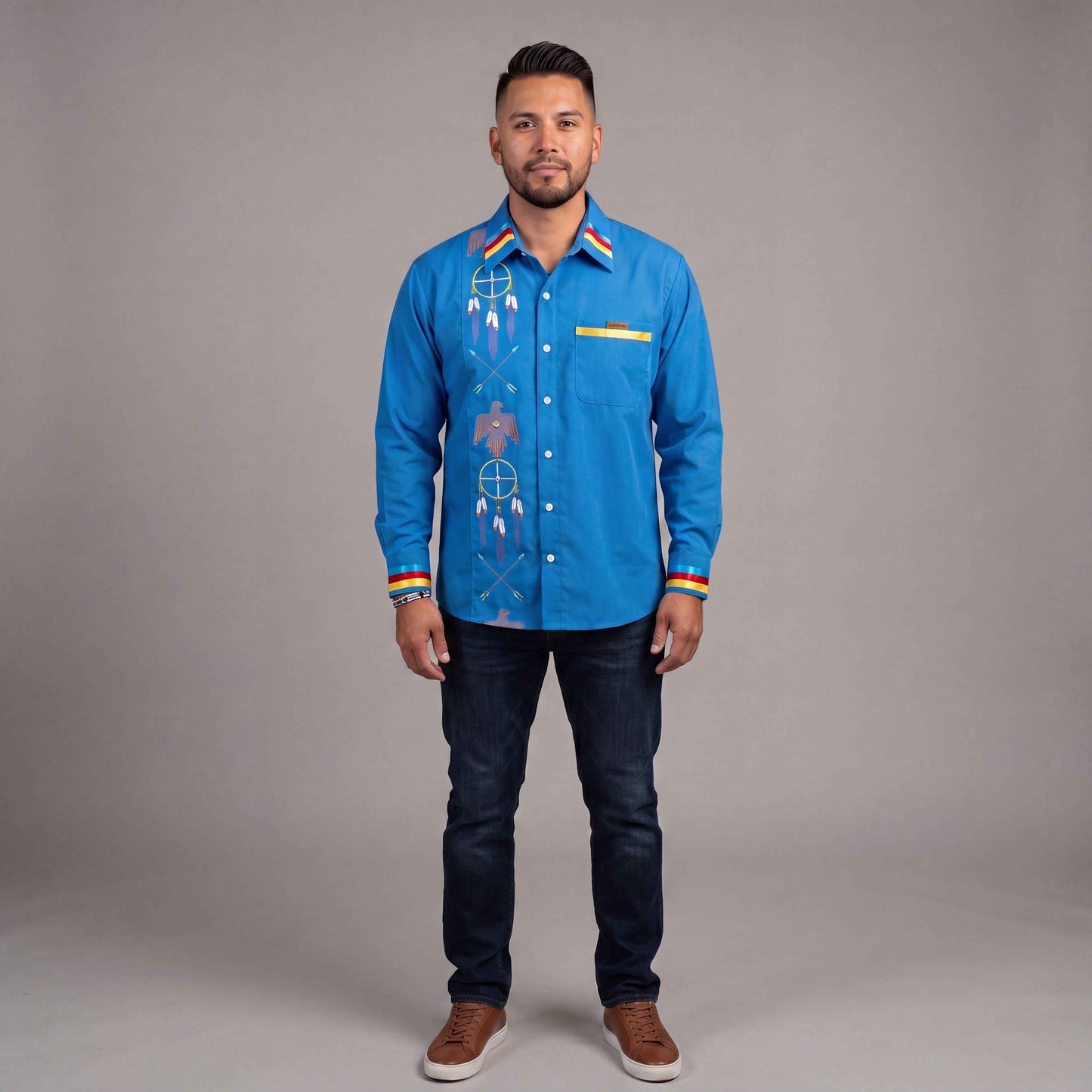 Embroidered Ribbon Shirt (Eagle)